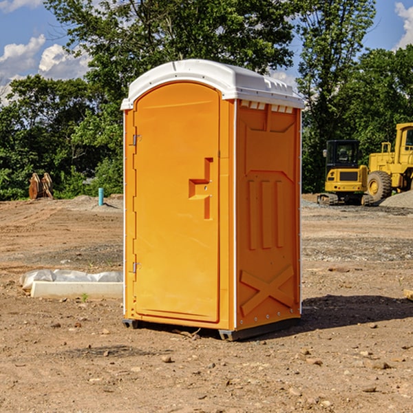 how often are the portable restrooms cleaned and serviced during a rental period in Newbury Ohio